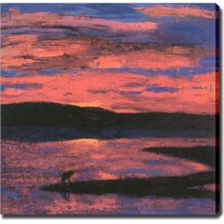 'Sunset' Giclee with Oil Brush Canvas Art