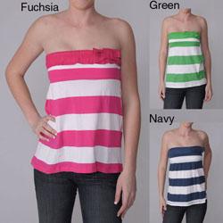 Ci Sono by Journee Junior's Striped Empire Waist Tube Tunic