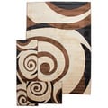 Contemporary Scrolls Waves Beige Ivory 3-piece Rug Set