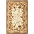 Safavieh Handmade Leopard Scrolls Ivory New Zealand Wool Rug