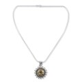 Sterling Silver 'Star of Kolkata' Citrine Necklace (India)