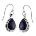 Sterling Silver 'Blue Teardrop' Lapis Lazuli Earrings (India)