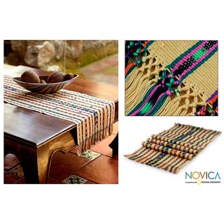Handcrafted Cotton 'Gifts of the Earth' Table Runner (Guatemala)