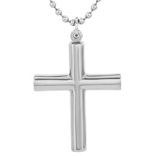 West Coast Jewelry Titanium Cylindrical Cross Necklace