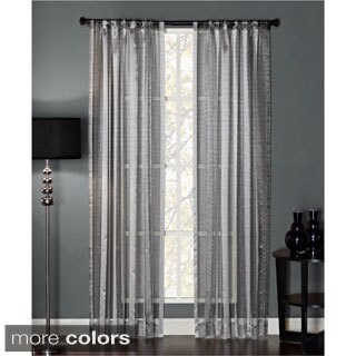 Richloom Home Fashions Polyester Glitter Embellished Stripe Rod Pocket Window Panel