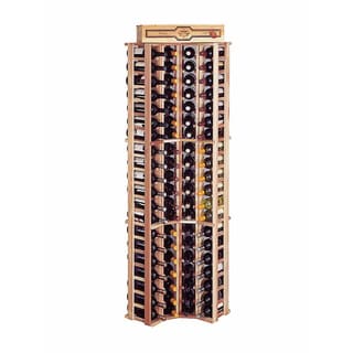 Traditional Redwood Curved Corner Wine Rack