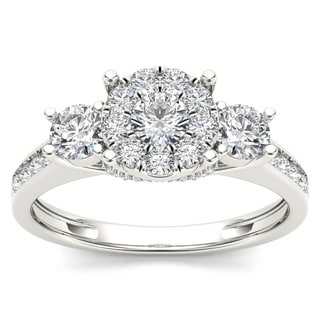 De Couer 10k White Gold 1ct TDW Diamond Engagement Ring (H-I, I2)