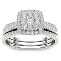 De Couer 10k White Gold 1/2ct TDW Diamond Bridal Ring Set (H-I, I2)