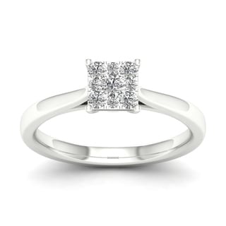 10k White Gold 1/4ct TDW Imperial Diamond Engagement Ring