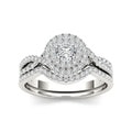 10K White Gold 3/4ct TDW Double Halo Diamond Bridal Set