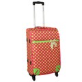 World Traveler Polka Dot Delight 6-piece Pink and Green Expandable Lightweight Spinner Luggage Set