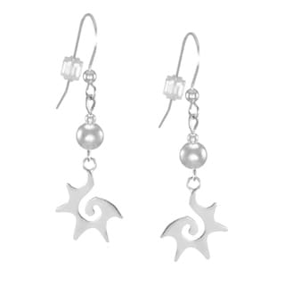 Jewelry by Dawn 5mm Sterling Bead With Starburst Sterling Silver Earrings
