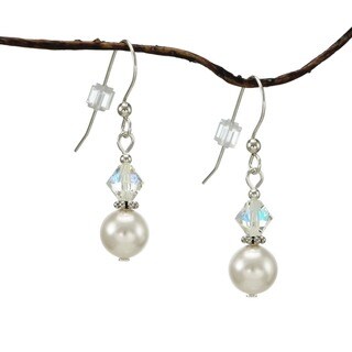 Jewelry by Dawn White Pearl Double Bead Sterling Silver Earrings