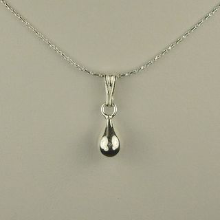 Jewelry by Dawn Sterling Silver Necklace With Small Round Teardrop