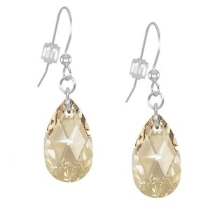 Jewelry by Dawn Golden Shadow Swarovski Pear Sterling Silver Earrings