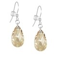 Jewelry by Dawn Golden Shadow Swarovski Pear Sterling Silver Earrings