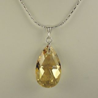 Jewelry by Dawn Large Golden Shadow Pear Sterling Silver Boxed Chain Necklace
