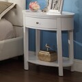 ETHAN HOME Neo Oval White Accent Table Nightstand