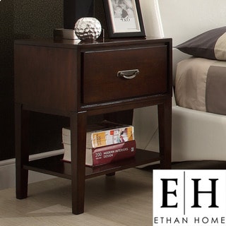 ETHAN HOME Neo Rectangle Espresso Accent Table Nightstand