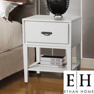 ETHAN HOME Neo Rectangle White Accent Table Nightstand