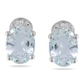 Miadora 14k White Gold Aquamarine and Diamond Earrings (H-I, I2-I3)