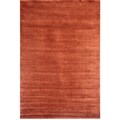 Hand-tufted Solid Red Orange Wool/ Art-silk Rug (5' x 8')