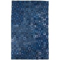Hand-knotted Abstract Denim Blue Wool Rug (5' x 8')