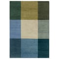 Hand-knotted Geometric Light Turquoise Wool Rug (5'6 x 7'6)