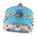 Michael Valitutti Two-Tone Reconstituted Turquoise and London Blue Topaz Ring