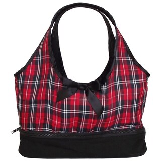 AnnLoren Red Holiday Plaid Doll Carrier for American Girl Doll