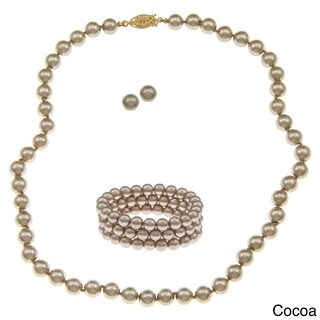 Alexa Starr White Faux Pearl 3-piece Jewelry Set