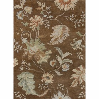 Handtufted Ferring Brown Wool Rug (7'10 x 11')