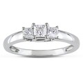 Miadora 14k White Gold 1/2ct TDW Diamond 3-stone Ring (G-H, SI1)