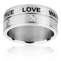 Stainless Steel Stacked 'True Love Waits' Ring