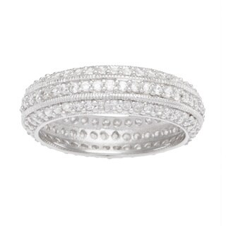 Sterling Silver Round-cut Cubic Zirconia Eternity Band