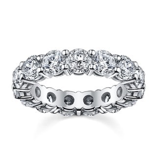 14k White Gold 3 3/4 to 4 1/4ct TDW Diamond Eternity Wedding Band