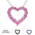 Miadora Sterling Silver 1 1/2ct TGW Gemstone Heart Pendant Necklace