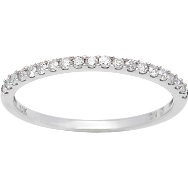 Miadora 10k White Gold 15ct Tdw Diamond Eternity Wedding Band Ring Overstock Shopping Big