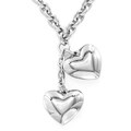 Stainless Steel Dangling Hearts Necklace