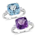 Miadora 10k White Gold Multi-Gemstone and Diamond Ring (G-H, I1-I2)