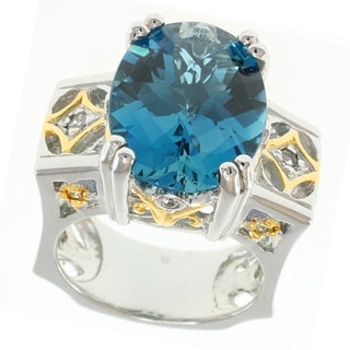 Michael Valitutti Two-tone London Blue Topaz RIng