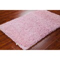 Mandara Hand-woven Pink Shag Rug (3'6 x 5'6)