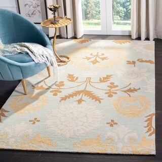 Safavieh Handmade Blossom Blue Wool Rug