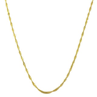 Fremada 14k Yellow Gold Singapore Chain Necklace (14-30 inche)