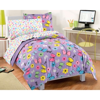 Sweet Butterfly 7-piece Bed in a Bag with Sheet Set