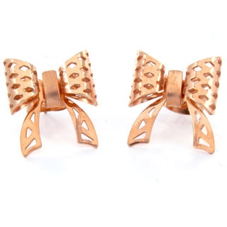 Stainless Steel Rose Gold-plated Bow Post Earrings
