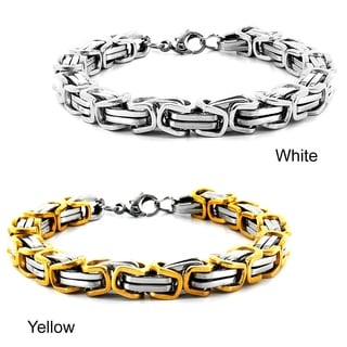 West Coast Jewelry Stainless Steel Byzantine Men's Bracelet