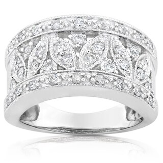 Annello 14k Gold 1/2ct TDW Diamond Floral Ring and Gift Box (H-I, I1-I2)