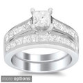 14k Gold 3ct TDW Princess-cut Diamond Bridal Ring Set (H-I, SI1-SI2)