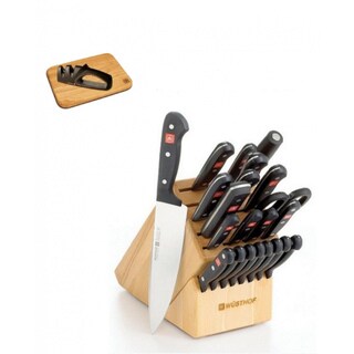 Wusthof Gourmet 23-piece Knife Block Set with Bonus Cutting Board and Sharpener
